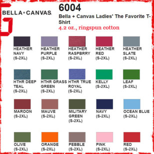 Bella + Canvas 6004 4.2 oz. Ladies' The Favorite Fitted Jersey Women T Shirt (Slim Fit -Special Order)